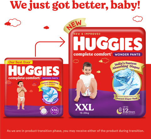 Huggies Complete Comfort Wonder Pants, India's Fastest Absorbing