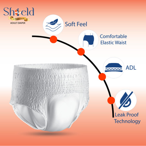 SHIELD Premium Pant Style Pack of Adult Diapers L Buy 60