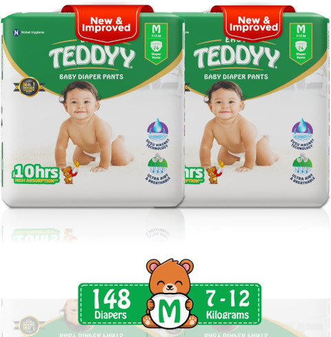 TEDDYY Easy Diaper Pants with Rash Protection and 3x Faster absorption  Technology M