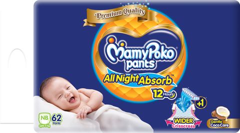 MamyPoko All Night Absorb, Coco Care Pant Diapers - New Born (93 Pieces) - Image 5
