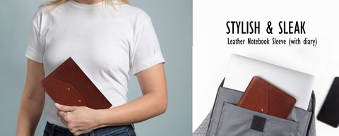 Advait Incorporation Leather Notebook Sleeve With Diary, for