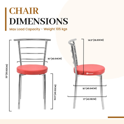 KITHANIA Steel Dining Home Office Restaurant Chair with Back