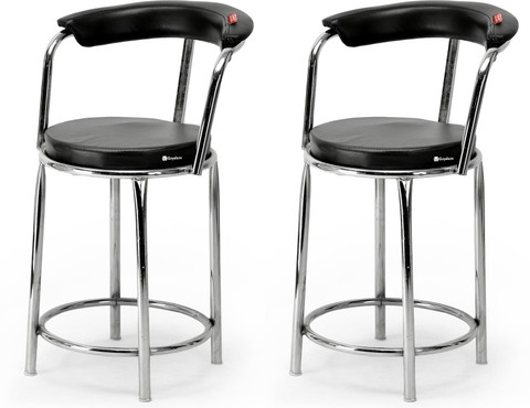 TARUN GRAMUDYOG steel Dining stool Chair with Upholstered Seating Option  for home office hotel Metal Dining Chair