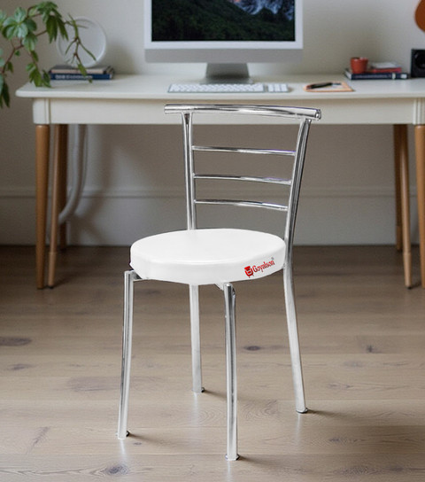 SOMRAJ Steel Dining Home Office Restaurant Chair with Back Support