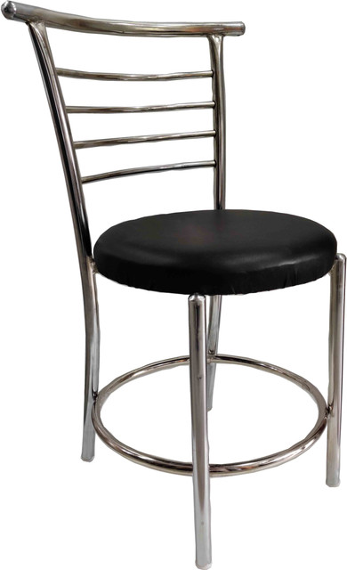 RW REST WELL RW-158 Comfortable Multi Purpose with a Leather Cushion Steel  Chair (Black) (2021 Model) Metal Dining Chair
