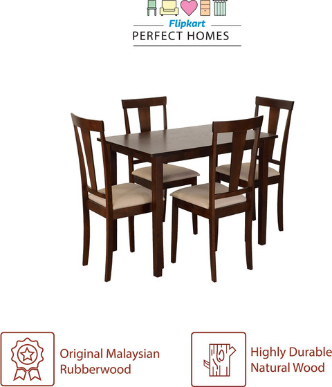 Flipkart Perfect Homes Fraser Rubber Wood Seater Dining Set