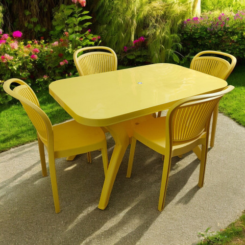 TrendyLivings Strong and Durable Seater Dining Table Set for Home Garden  Cafeteria Plastic Seater Dining Set