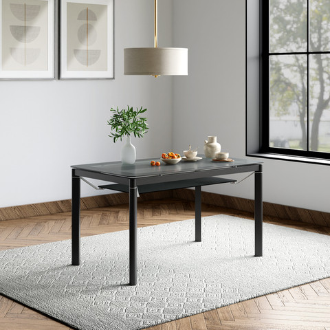 Modern Dining Table Design Seater Glass Rectangular Glass Top