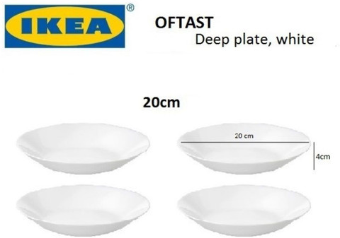IKEA Pack of Opalware Digital Shoppy Deep Plate 20 cm (Pack of Dinner  Set