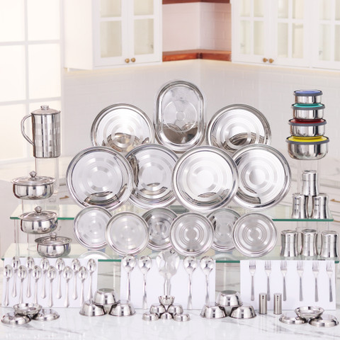 Stainless Steel Dinner Dinner Set Flipkart Low Price LIMETRO STEEL