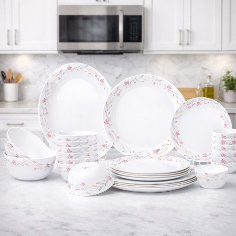 【訳あり】Rosenthal ロマンスホワイト食器セット7pieces 未使用品 ROXX Pack of 27 Opalware Dinner Set, elegant way to serve dinner