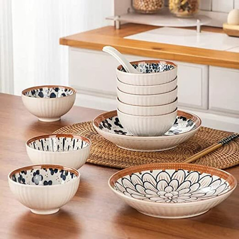 JDSSALES Ceramic Bowls for pho, Rice or Soup and Noodles 14