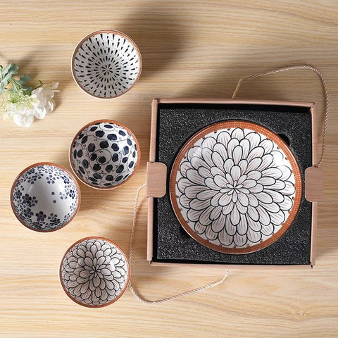 UniKart Pack of 6 Porcelain Japanese Ramen Porcelain Dinner Set