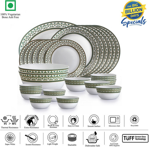 cello Pack of 27 Opalware Amitabh Bachchan Solitaire Series Verde