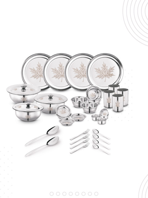 Classic Essentials Pack of 36 Stainless Steel Dinner Set|Serves