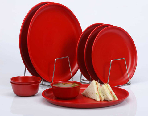 食器   Enchantment set VARMORA Pack of 18 Plastic present 18 pcs Dinner Set {{Varmora