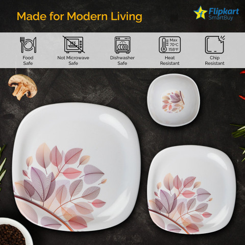 Flipkart SmartBuy Pack of 40 Melamin Autumn Grove|Dishwasher Safe