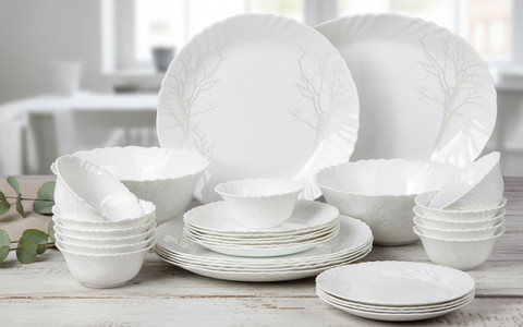 cello Pack of 27 Opalware Cello Imperial Winter Frost Dinner Set of 27 pcs  Dinner Set