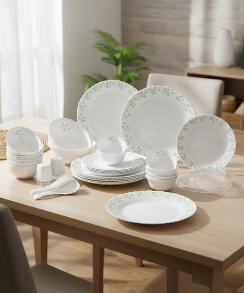 cello Pack of 37 Opalware Tropical Lagoon 37 pcs Dinner Set