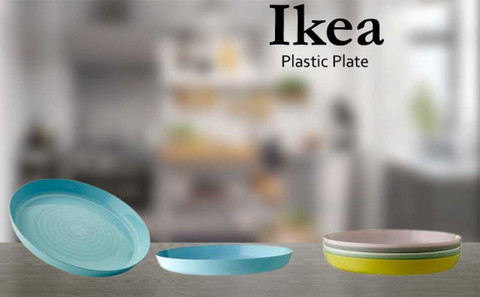IKEA Pack of Plastic KALAS Plastic Plate, Mixed Dinner