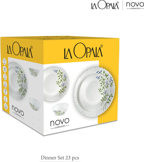 LAOPALA Pack of 23 Opalware Novo Collection English Lavender Dinner Set