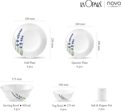 English Lavender La Opala Dinner Set 18 Pieces Price LAOPALA Pack