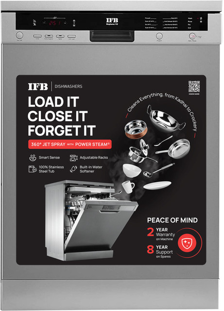IFB Neptune VX Free Standing 12 Place Settings with Germ-Free Hygienic  Wash, Made for Indian Kitchens, Steam Drying, Energy Efficient Dishwasher