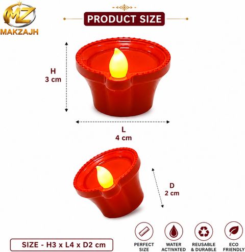 MAKZAJH Water Sensor Diya Set, 24 Pieces, 2 inch - Image 4