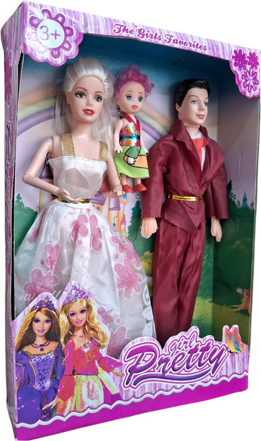 CTC CREATION Princess Family Doll Set with Baby Doll Set for Girl with  earring and neck less