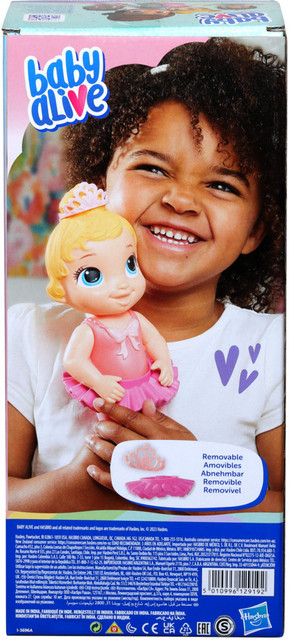 Baby Alive Princess Ballerina Doll - Blonde Hair, 10.25" Tall, Movable Arms & Legs, Tiara Accessory