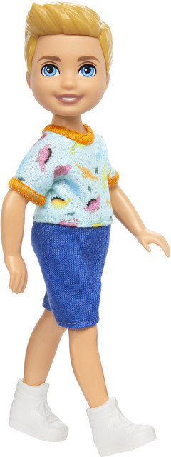 BARBIE Chelsea Doll, Small Boy Doll Wearing Removable One-Piece with Dino  Print
