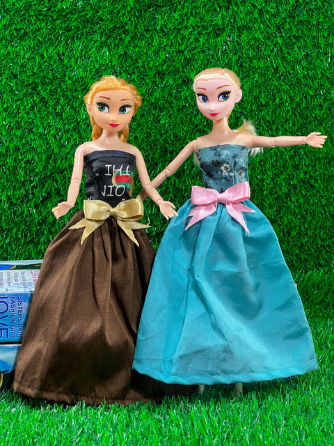 Dress Elsa And Anna Dolls Playing Disney Anna Elsa Dolls Playing