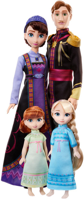 Disney Frozen Family Set with Toddler Anna and Elsa Dolls Family