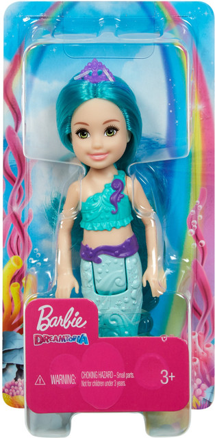 BARBIE Dreamtopia Chelsea Mermaid Doll, with Teal Hair and Tail