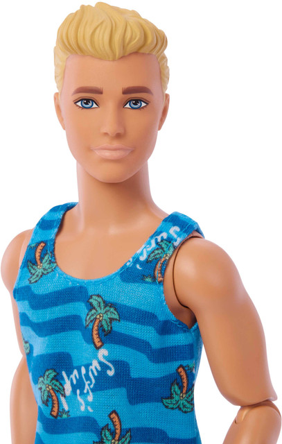BARBIE Ken Doll with Surfboard and Pet Puppy with Themed