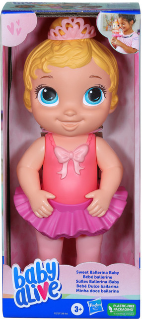 Baby Alive Sweet Ballerina Baby Doll, Pink, Ballet Doll with Tutu  Skirt and Tiara, Blonde Hair Toy for Kids Ages Years and Up