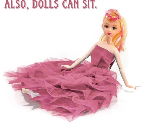 mini gifts Doll Set with Rose Gold Frock Dress and Bag Doll Set