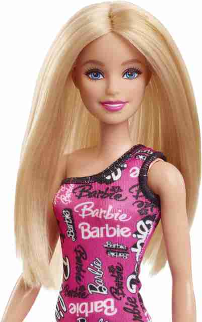 BARBIE Fashion Doll with Straight Blonde Hair Wearing Removable