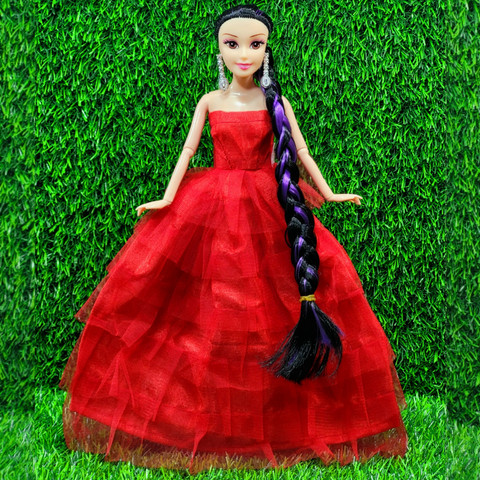 BABRO Long Hair Doll with Red Frock, 4 Doll Dresses, 3 Pair Doll Socks & 1 Bag - Long Hair Doll with Red Frock, 4 Doll Dresses, 3 Pair Doll Socks & BABRO Long Hair Doll with Red Frock, 4 Doll Dresses, 3 Pair Doll Socks & 1 Bag - Long Hair Doll with Red Frock, 4 Doll Dresses, 3 Pair Doll Socks &
