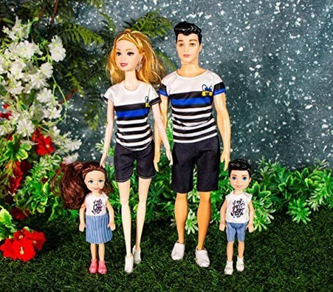 ROZZBY Little Family Doll Play Set for Girls(Mother,Father Daughter and  Son(Multicolor) - Main Image