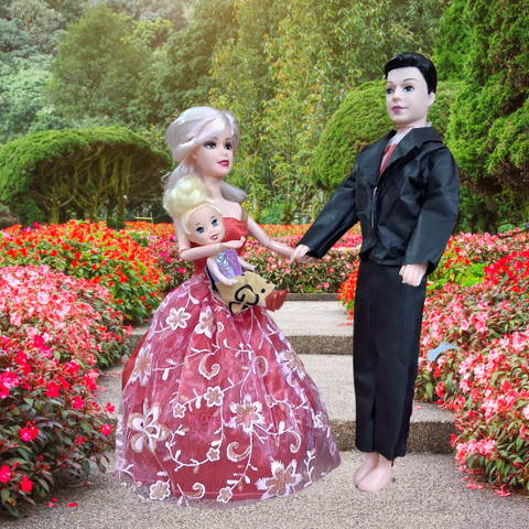NV COLLECTION Realistic Couple Doll Set Dress Folding Hands Legs