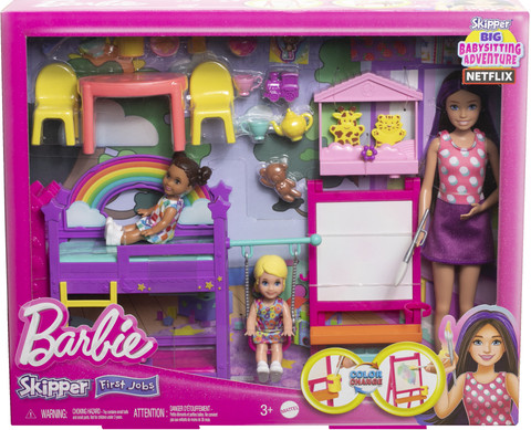 BARBIE Skipper Babysitters Daycare Playset with Dolls, Furniture