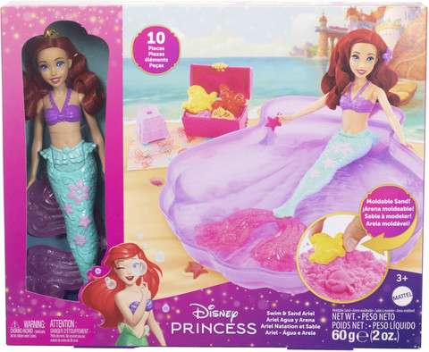 DISNEY PRINCESS Ariel Doll Pool Set with Moldable Sand, Inspired by  Disney The Little Mermaid