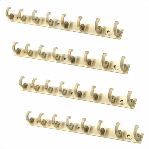 GLOXY Hooks Stainless Steel Wall Mount Hanger for Hanging Clothes-  Antique Pack of Door Hanger