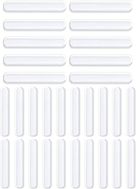 YANCI Clear Self Adhesive Rubber Bumper Pads, Silicone Furniture Non Slip  Pad Cabinet Bumpers Noise Dampening Protector Strip for Glass Tops Drawers 