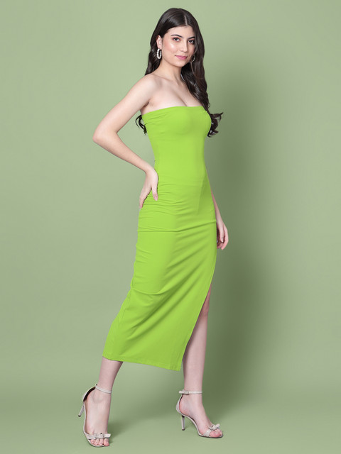 VASHRI Exports Women Bodycon Light Green Midi/Calf Length Dress - Buy  VASHRI Exports Women Bodycon Light Green Midi/Calf Length Dress Online at  Best Prices in India | Flipkart.com