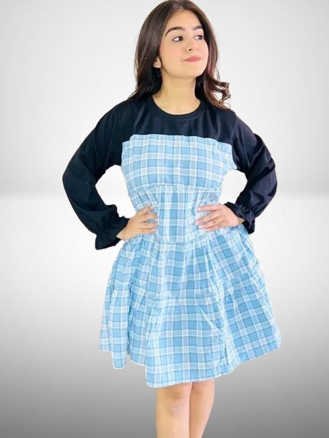 baba fashion Women Gathered Light Blue, White, Dark Blue Above Knee/Mid  Thigh Length Dress - Buy baba fashion Women Gathered Light Blue, White,  Dark Blue Above Knee/Mid Thigh Length Dress Online at