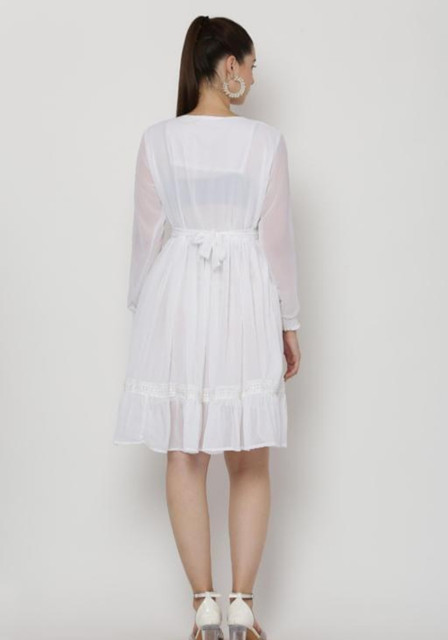 SHAMA FASHION WORLD Women A-line White Above Knee/Mid Thigh Length Dress -  Buy SHAMA FASHION WORLD Women A-line White Above Knee/Mid Thigh Length Dress  Online at Best Prices in India | Flipkart.com
