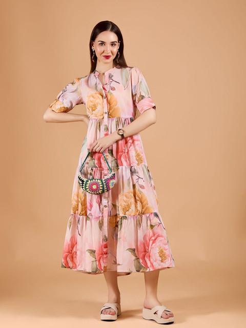 Dressberry Women Fit and Flare Pink Midi/Calf Length Dress - Buy Dressberry  Women Fit and Flare Pink Midi/Calf Length Dress Online at Best Prices in  India | Flipkart.com