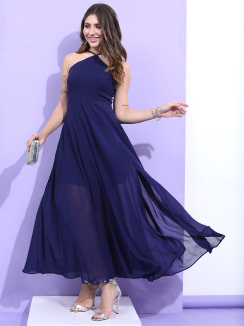 Blue Dress Flipkart Harpa Dresses 55% OFF On HARPA Women A-line